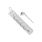 Удлинитель с сетевым фильтром Defender DFS 143, белый, 4розетки, USB+TypeC, 3 м., фото 1
