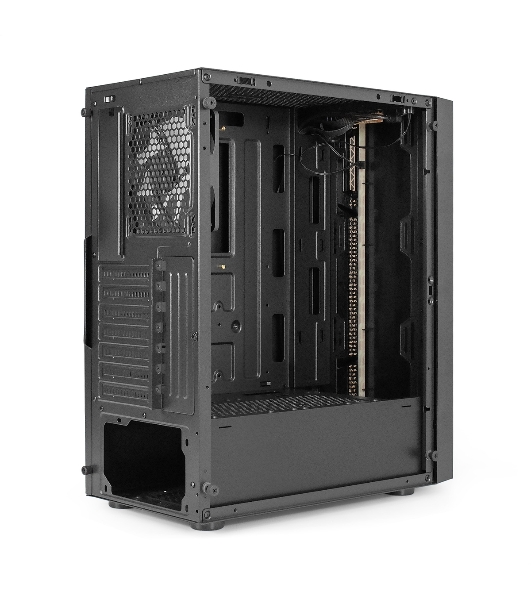 Компьютерный корпус Miditower ExeGate EVO-9211-700NPX (ATX, БП 700NPX с вент. 12см, с окном, 2хUSB+1хUSB3.0, HD аудио, черный, 1 вент. с RGb подсветкой)