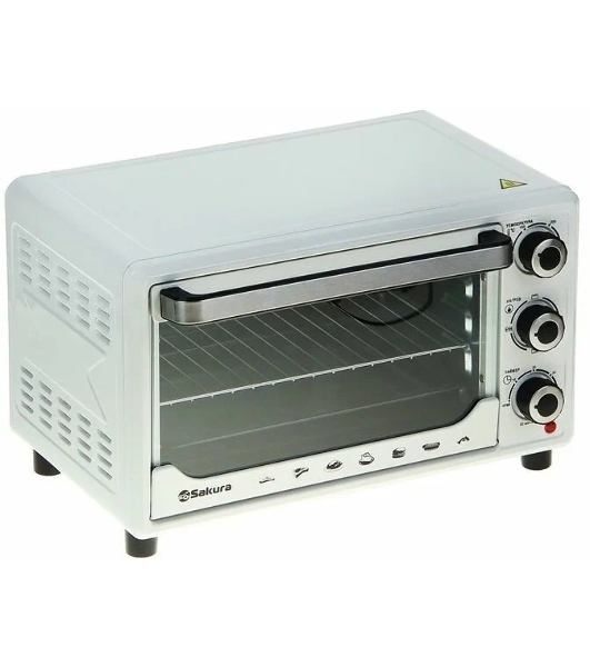 Мини-печь Sakura SA-7000WP 27л, духовка 1500Вт, механ.управление, белый
