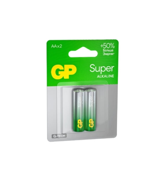 Алкалиновые батарейки GP Super Alkaline G-Tech 15А АA - 2 шт. на блистере