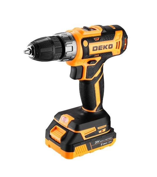 Дрель-шуруповерт Deko GCD20DU PRO, 20 В, 3 Ач, 42 Нм, щеточный