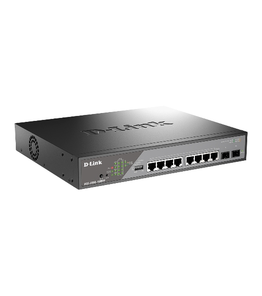 Коммутатор D-Link DSS-200G-10MPP/A1A, 8×1 Гбит/с + 2×1 Гбит/с SFP, настраиваемый