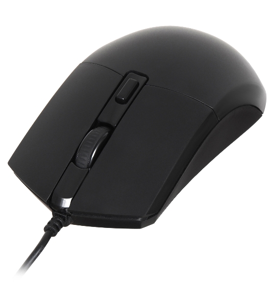 Мышь проводная Oklick 207M черный, 2400 dpi, USB, кнопки - 4