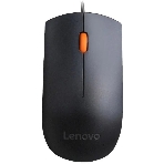 Мышь проводная Lenovo 300 черный, 1600 dpi, USB, кнопки - 3, фото 1