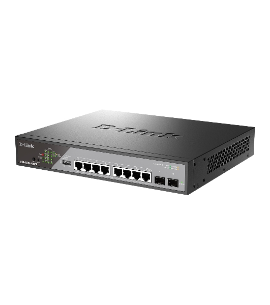 Коммутатор D-Link DSS-200G-10MPP/A1A, 8×1 Гбит/с + 2×1 Гбит/с SFP, настраиваемый