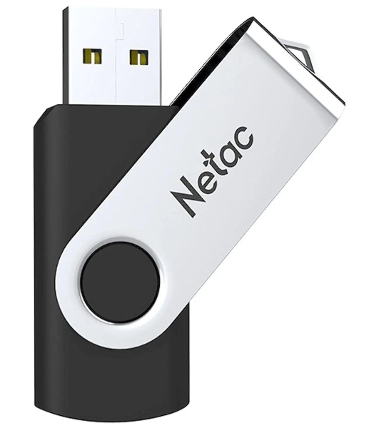 Флешка USB Netac U505 (NT03U505N-008G-20BK), 8Gb, USB 2.0, R/W 70/30, черный/серебристый