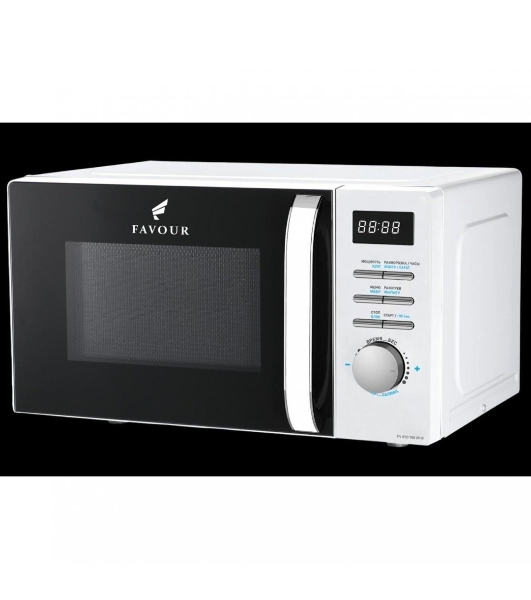 Микроволновая печь FAVOUR FV RTD 700 20W белый, 20 л, 700 Вт, переключатели - кнопки, поворотные переключатели