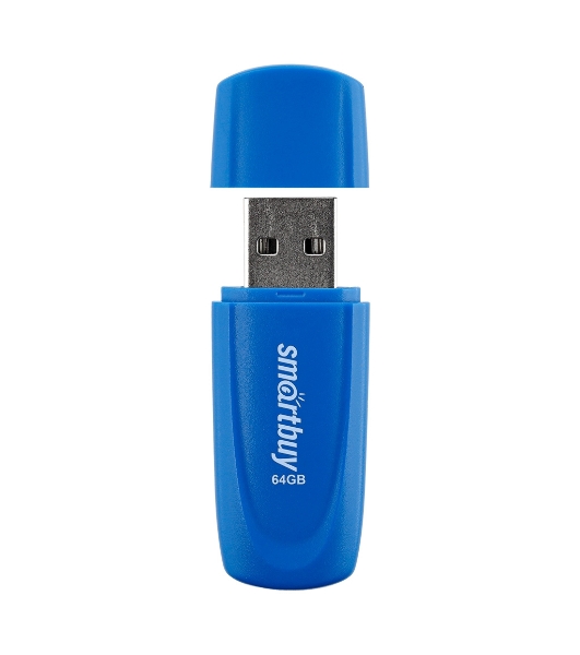 Флешка USB Smartbuy Scout Blue (SB064Gb2SCB), 64Gb, USB 2.0, R/W 15/8, синий