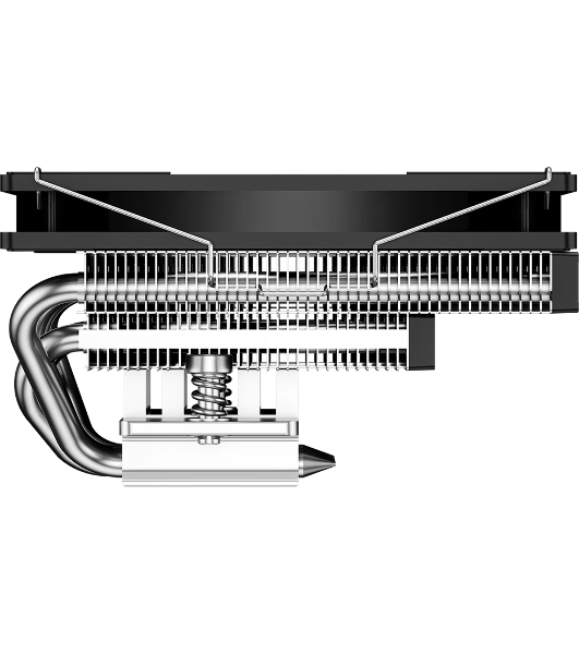 Кулер для процессора PCCooler RC600-67 (125W, 4-pin PWM, 67.5mm, Al, 4x6mm, 1x120мм, 62.5CFM, 32.5dBA, 2300RPM, S: 1851/1700/1200/115X, AM5/AM4, черный)