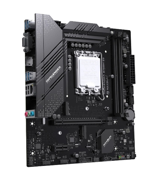 Материнская плата Maxsun Challenger B760M D5 WIFI, LGA 1700, Intel B760, 2xDDR5, 3xSATA, 2xM.2, 1xPCIe 4.0 x16, 1xPCIe 4.0 x1, 1xHDMI, 1xVGA, 1x 1Gb LAN, 2xUSB-A 3.2 Gen 1, 2xUSB-A 2.0, 3x3.5 мм, 5.1, mATX