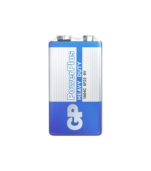 Солевая батарейка GP PowerPlus 9V Крона - 1 шт. в пленке