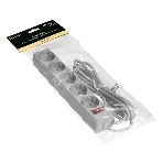 Удлинитель Exegate EC-5-1.8G (EX285798RUS), серый, 1,8 м, евровилка с заземлением, 5 евророзеток с заземлением, 2200 Вт, фото2