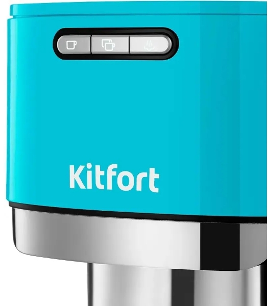 Кофеварка рожковая Kitfort КТ-7461 бирюзовый/черный, исп. кофе - молотый, 1.2 л, 1350 Вт, 20 бар