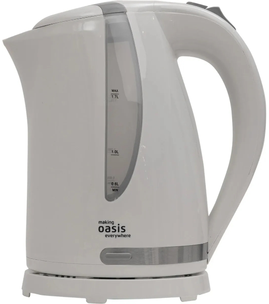 Чайник электрический Oasis K-2PW 1.7 л, 2200 Вт, белый корпус: пластик