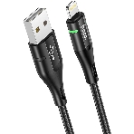 Кабель Hoco U93 Shadow iP USB (m)-Lightning (m) 1.2м черный коробка, фото 1