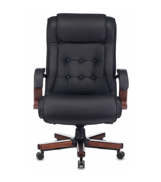 Кресло Бюрократ T-9926WALNUT черный, кожа