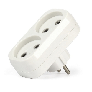 Плоский разветвитель Smartbuy (SBE-10-A02-2) 2 гнезда без заземления плоский 10А 250B