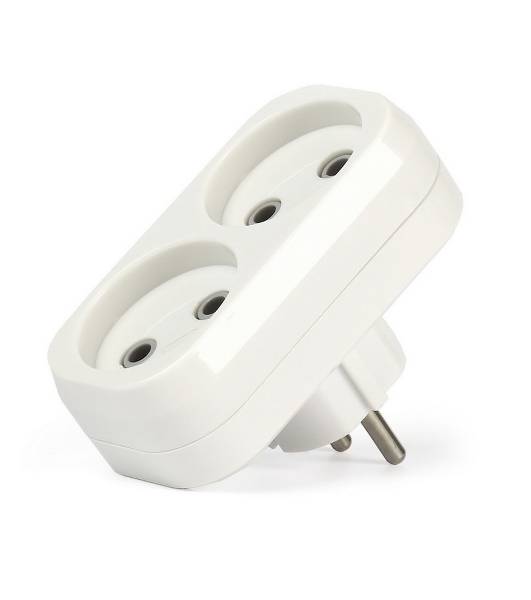 Плоский разветвитель Smartbuy (SBE-10-A02-2) 2 гнезда без заземления плоский 10А 250B