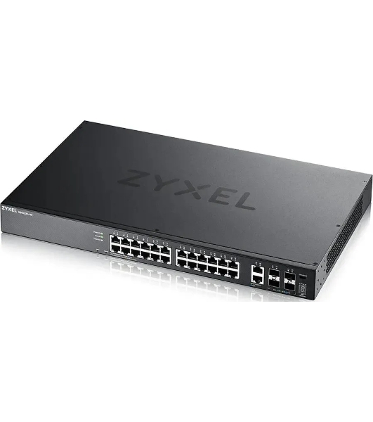Коммутатор Zyxel XGS2220-30 L3 Access switch, rack 19', 24xRJ-45: 1G, 2xRJ-45: 1/2.5/5/10G, 4xSFP+, standalone/cloud management