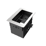 Прямоугольный металлический корпус Wize Pro WRTS-06BOX-S для модульной системы врезного лючка в стол с убирающейся крышкой для установки до 6 модулей-вставок, преустановленная рамка, серебристый, фото2