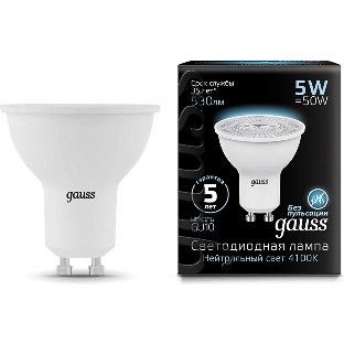 Лампа светодиодная Gauss 101506205LED MR16 GU10 5W 4100K