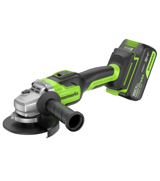 Углошлифовальная машина Greenworks GD24AG 10500об/мин рез.шпин.:M14 d=125мм (3200207CUG)
