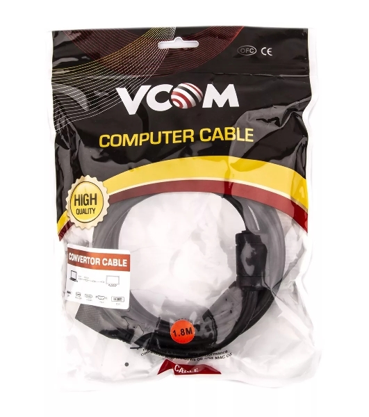 Кабель HDMI AM/DVI(24+1)M, 1.8м, CU, 1080P@60Hz, 2F, VCOM CG484GD-1.8M