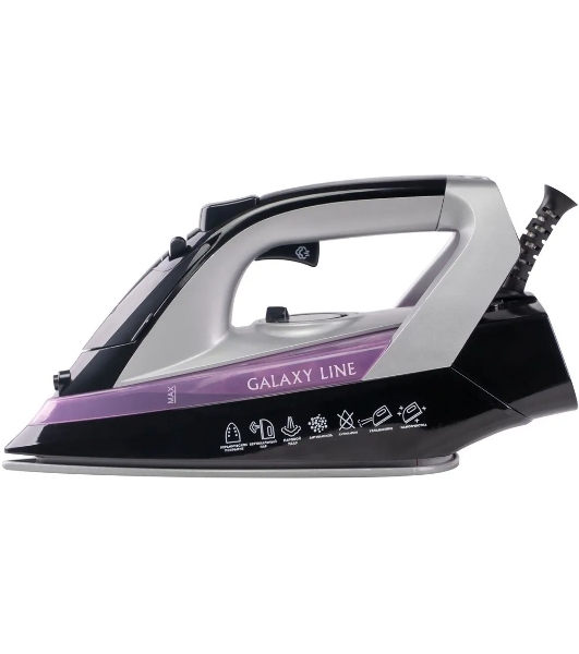 Утюг Galaxy Line GL 6128 фиолетовый/черный, 2200 Вт, 30 г/мин, 140 г/мин, 150 мл