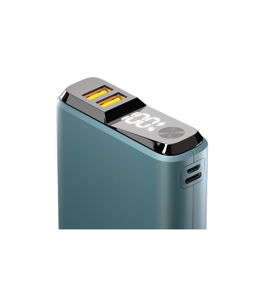 Портативный аккумулятор OLMIO QS-20, 20000mAh, 22.5W QuickCharge3.0/PowerDelivery, LCD, темно-зеленый