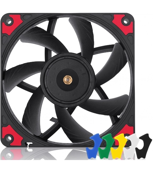 Вентилятор корпусной Noctua NF-A12x15 PWM chromax.black.swap, 120x15 мм (slim), 0-1850 об/мин, 23.9 дБ, 4-pin PWM, 94.2 м³/ч, черный, сменные антивибрационные подушки