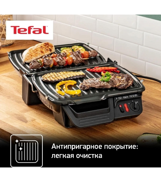Гриль электрический Tefal GC306012 2000Вт серебристый