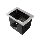 Прямоугольный металлический корпус Wize Pro WRTS-06BOX-S для модульной системы врезного лючка в стол с убирающейся крышкой для установки до 6 модулей-вставок, преустановленная рамка, серебристый, фото4