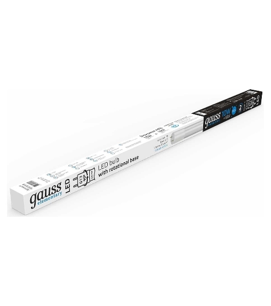 Лампа светодиодная Gauss Elementary T8 10Вт 6500К G13 800лм 600мм стекло поворотная