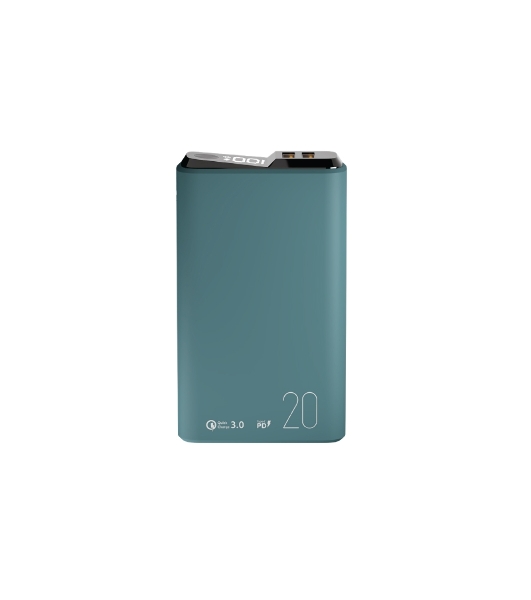 Портативный аккумулятор OLMIO QS-20, 20000mAh, 22.5W QuickCharge3.0/PowerDelivery, LCD, темно-зеленый