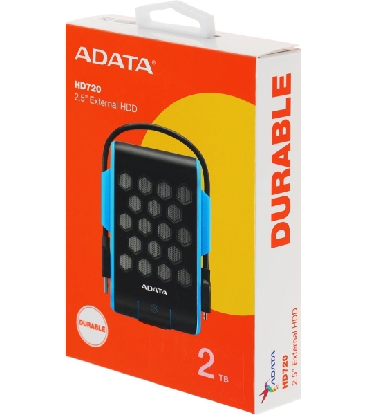 Внешний HDD 2.5' ADATA HD720, 2TB, USB 3.2 Gen 1 Type-A, 5400 rpm, синий