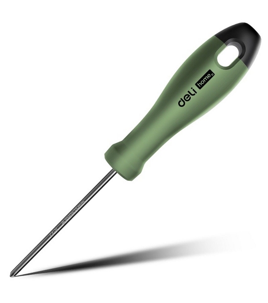 Отвертка Deli Крестовая отвертка ';Home Series Green'; Deli HT1203L PH0x75мм Эксклюзивный дизайн, рукоятка из высококачественного софттач пластика