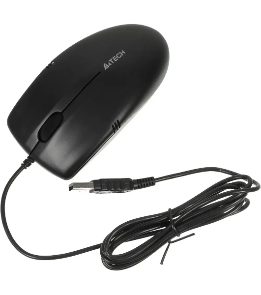 Мышь проводная A4Tech OP-530NU черный, 1200 dpi, USB, кнопки - 3