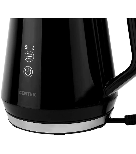Чайник Centek CT-0019, 1100 Вт, стекло, черный и серебристый