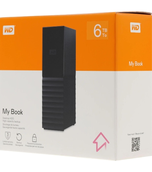 Внешний HDD 3.5' Western Digital My Book, 6TB, USB 3.2 Gen 1 Type-A, 5400 rpm, черный