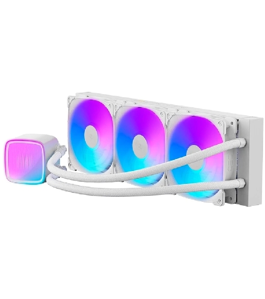 Система жидкостного охлаждения Water Cooling System Geometric Future Eskimo Pro 360 (240W, 360мм, ARGb, белый/Fans: 3x120мм, 80.81CFM, 34.2dBA, 2000RPM/Pump height 54мм, 3200RPM, Rad thickness 27мм/S: 1851, 1700, 1200, 115X, 2011, 2066, AM5, AM4)