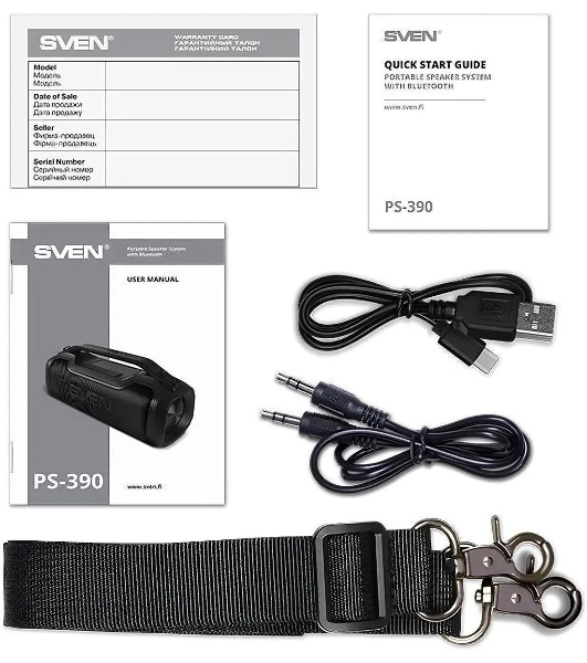 Мобильные колонки SVEN PS-390 2.0 черный