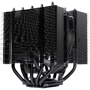 Кулер для процессора Noctua NH-D12L chromax черный, 120 мм, медь, 0-2000 об/мин, 22.6 дБ, 4 pin PWM, 148 Вт, высота 145 мм