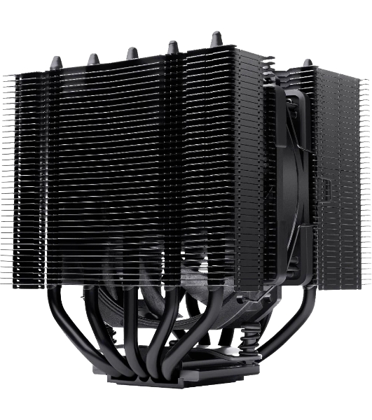 Кулер для процессора Noctua NH-D12L chromax черный, 120 мм, медь, 0-2000 об/мин, 22.6 дБ, 4 pin PWM, 148 Вт, высота 145 мм