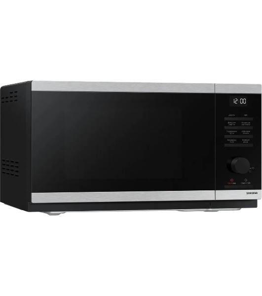 Микроволновая печь Samsung MS23DG4504ATBW нержавеющая сталь/черный, 23 л, 800 Вт, переключатели - сенсор, поворотный механизм