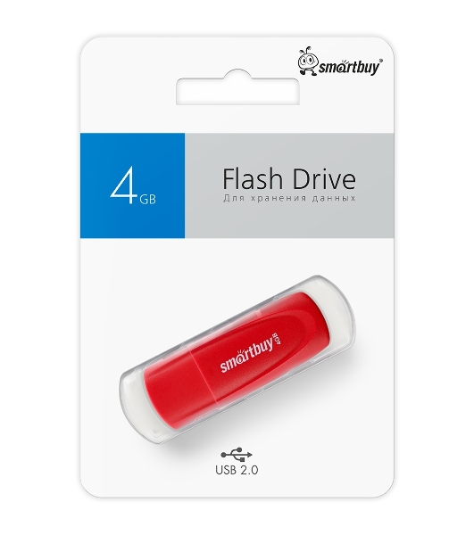 Флешка USB SmartBuy Scout Red (SB004Gb2SCR), 4Gb, USB 2.0, R/W 10/7, красный