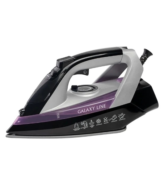 Утюг Galaxy Line GL 6128 фиолетовый/черный, 2200 Вт, 30 г/мин, 140 г/мин, 150 мл