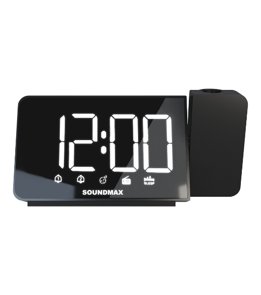 Радиобудильник SoundMax SM-1539(черный с белым)