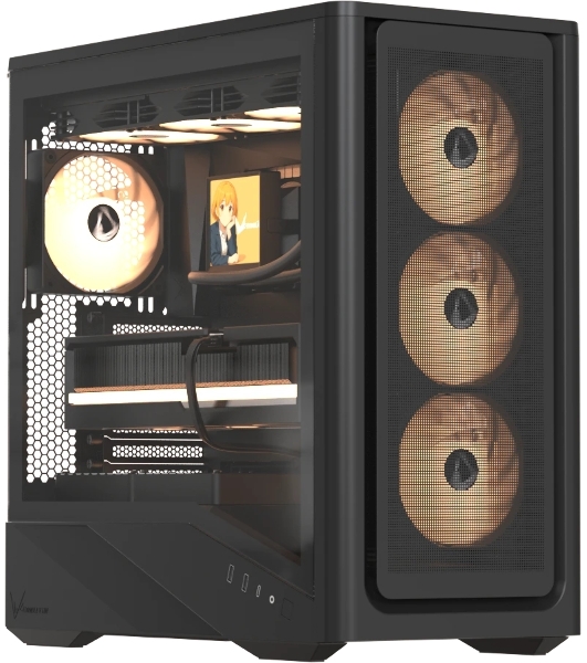 Компьютерный корпус Aerocool \ Formula V Line Air Power G9 DUO PA Black, ATX, TYPE-C*1, USB3.0*2, MESH/GLASS FRONT PANEL, FRONT 3x PERFORMANCE ARGB, REAR 1x PERFORMANCE ARGB