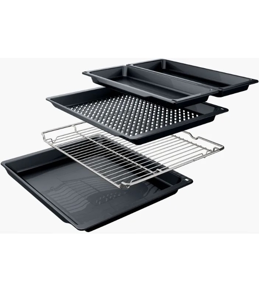 Электрический духовой шкаф Bosch HJG852YB0T Serie 6, 60 см, 66 л, черный,сенсорное управление, 8 режимов+AutoPilot 30(30 автоматических программ), LCD-дисплей, галогенное освещение, самоочистка EcoClean,Soft Open and Soft Close door,телескопические направляющие на 2 уровнях