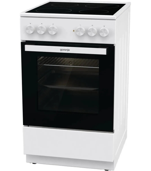 Плита электрическая Gorenje GEC5A12WG-B белый, конфорок 4 электрических, духовка 68 л, 50 см x 85 см x 59.4 см (без крышки)